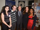 With Mr. and Mrs. Daniels and two contributors to Young Voices magazine, at the Daniels' home during a Toronto Public Library Foundation fundraising event - November 2013